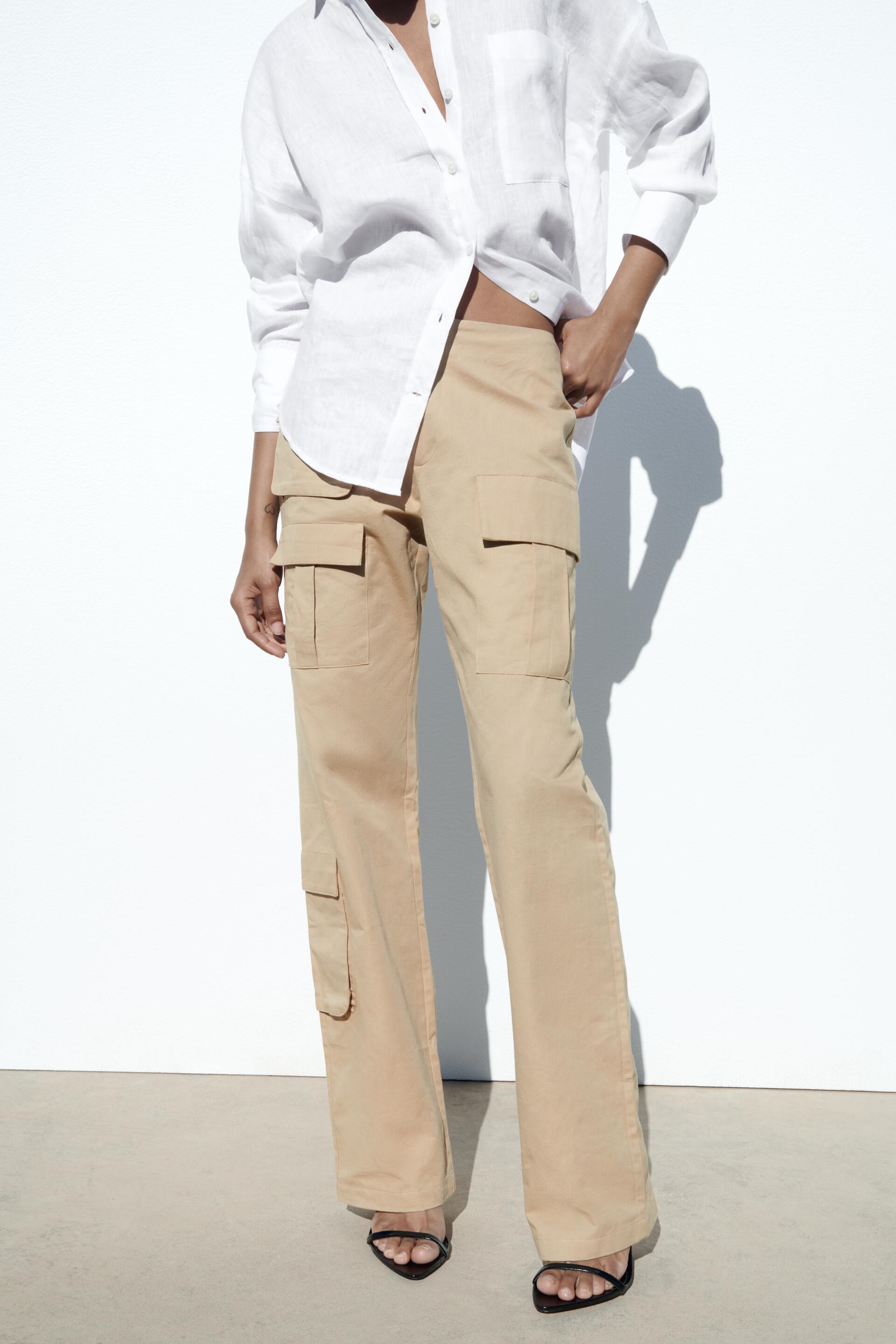 

Брюки женские ZARA 00779052 бежевые XS (доставка из-за рубежа), 00779052