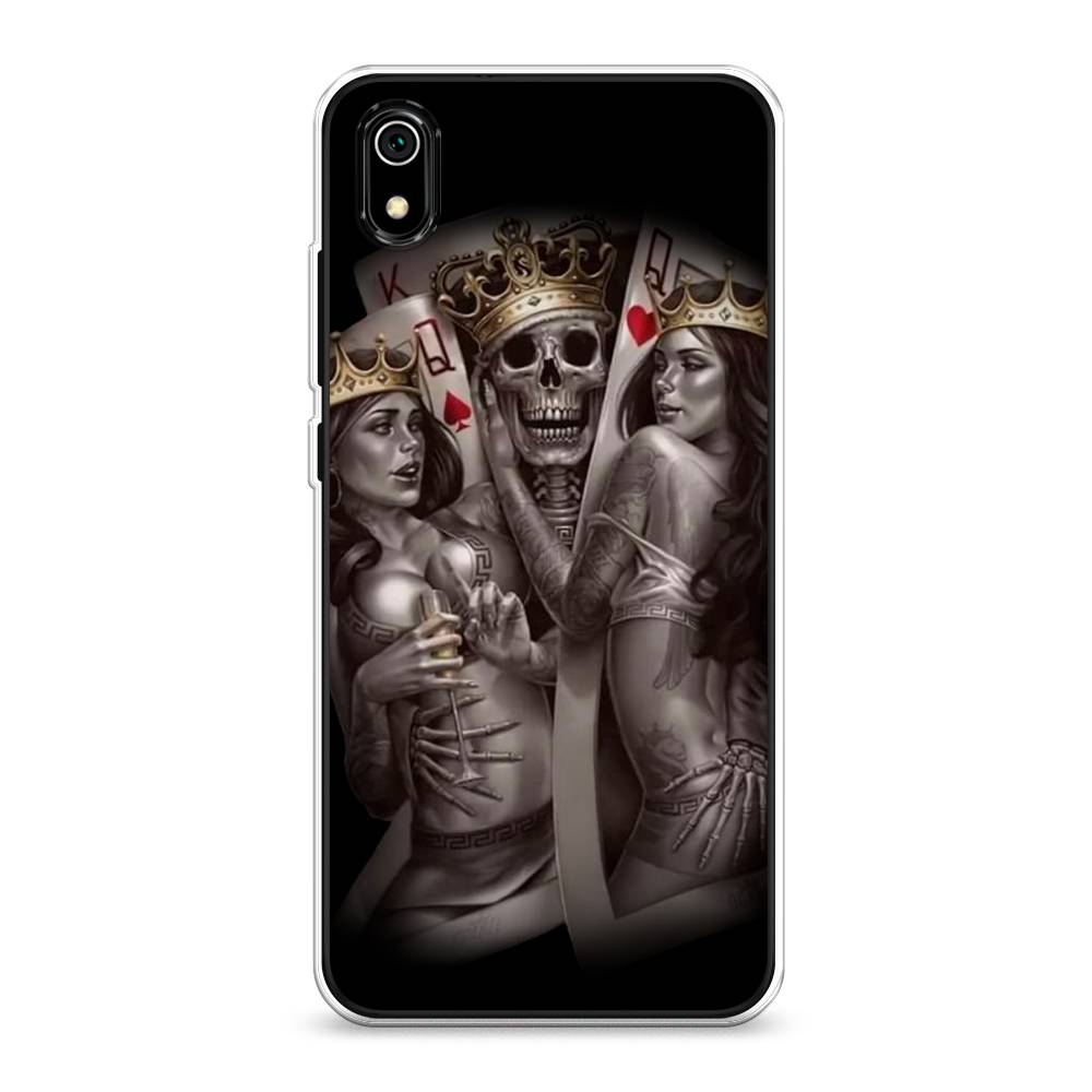 

Чехол на Xiaomi Redmi 7A "Карты король и королевы", Серый;желтый, 35450-6