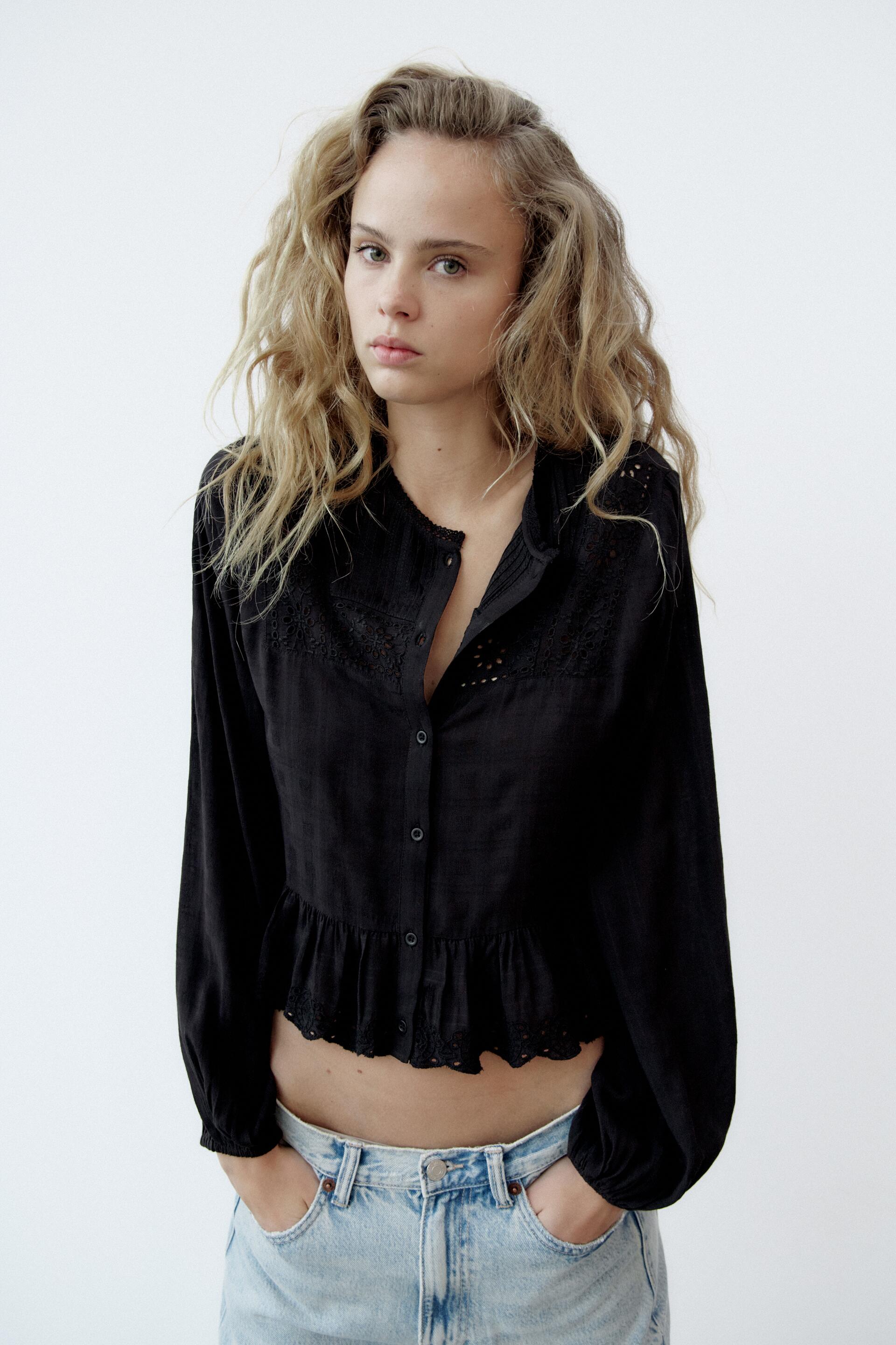 

Блуза женская ZARA 00881104 черная S (доставка из-за рубежа), Черный, 00881104