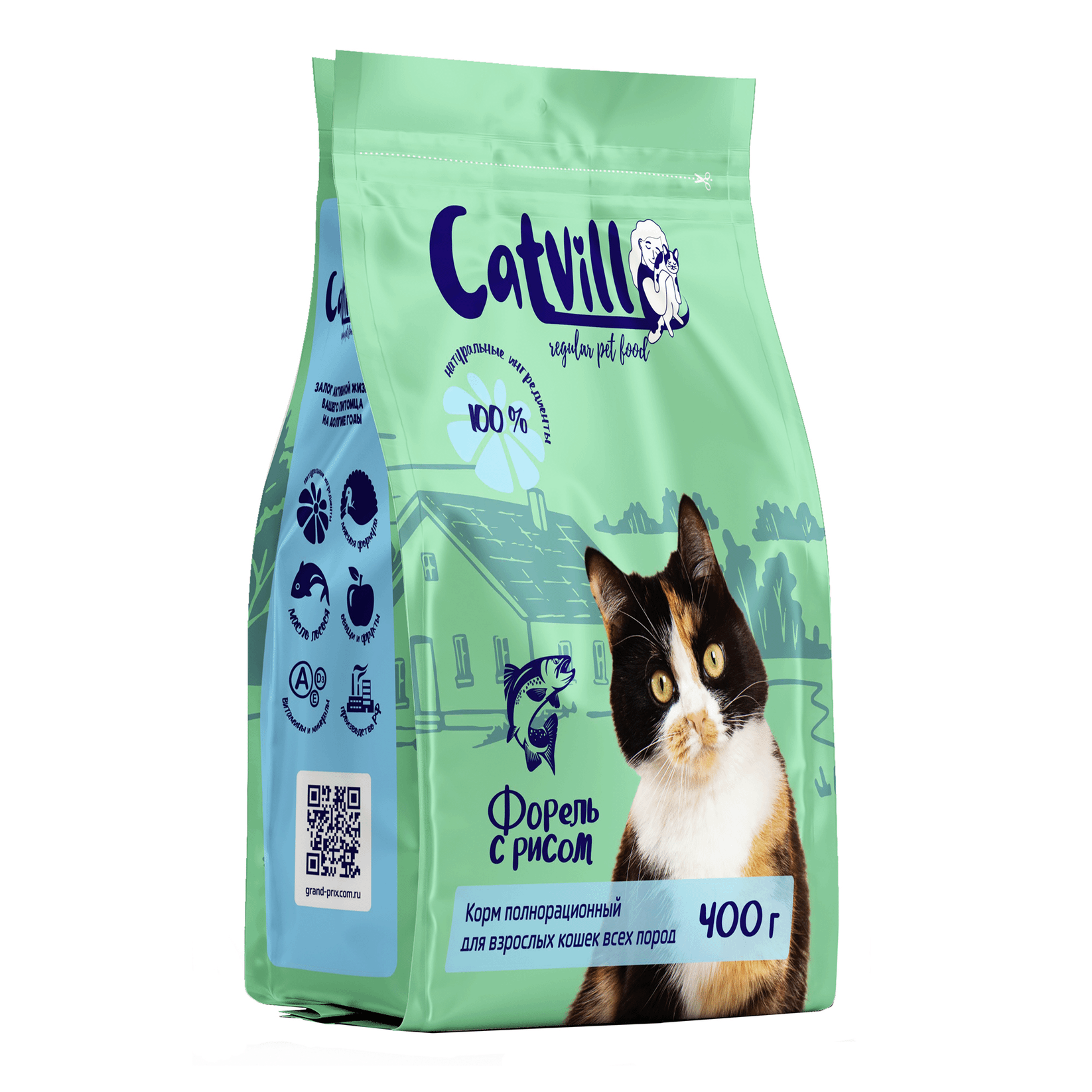 

Сухой корм для кошек Catvilll с форелью и рисом, 400 г