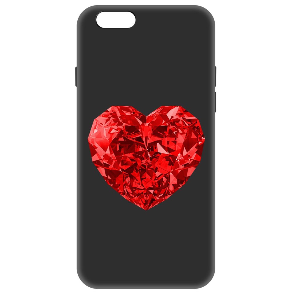 

Чехол-накладка Софт Рубиновое сердце для iPhone 6/6s, Черный