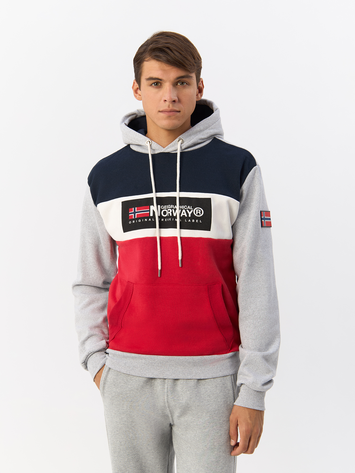 

Худи мужское Geographical Norway WY1249H/GN серое 2XL, Серый, WY1249H/GN