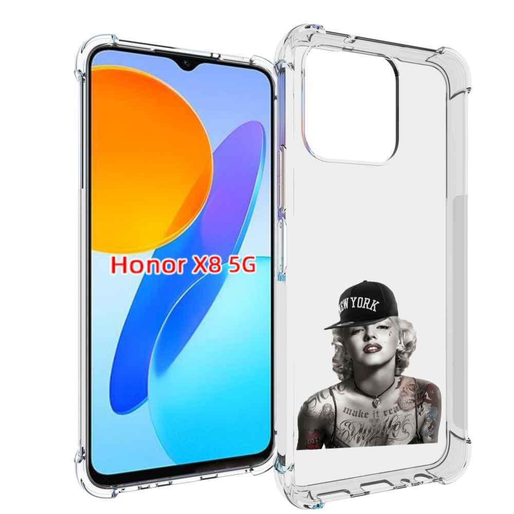 

Чехол MyPads Мерлин Монро с тату женский для Honor X8 5G, Прозрачный, Tocco