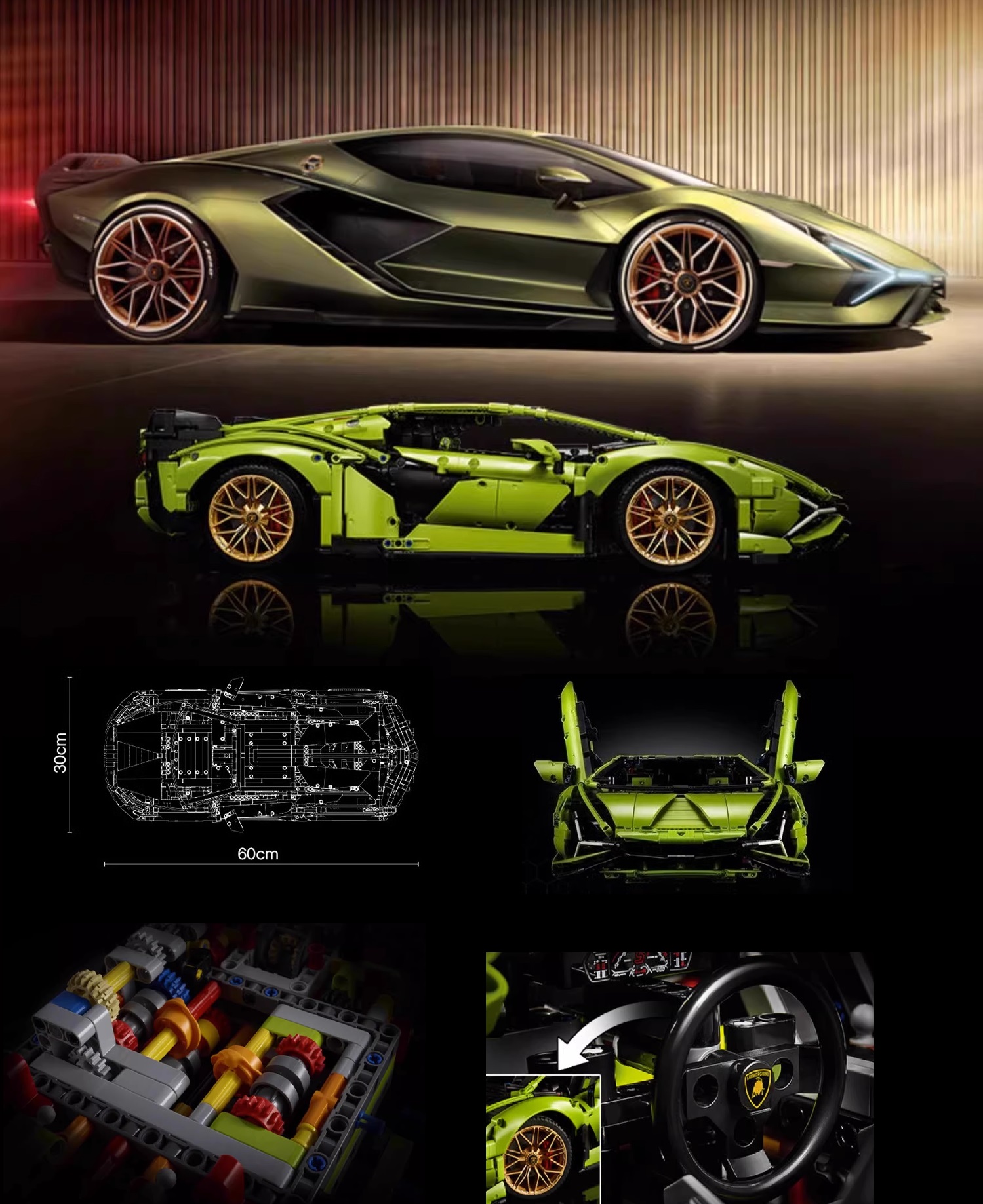 Конструктор Lepin Спорткар Lamborghini Sian FKP 37, 3728 дет