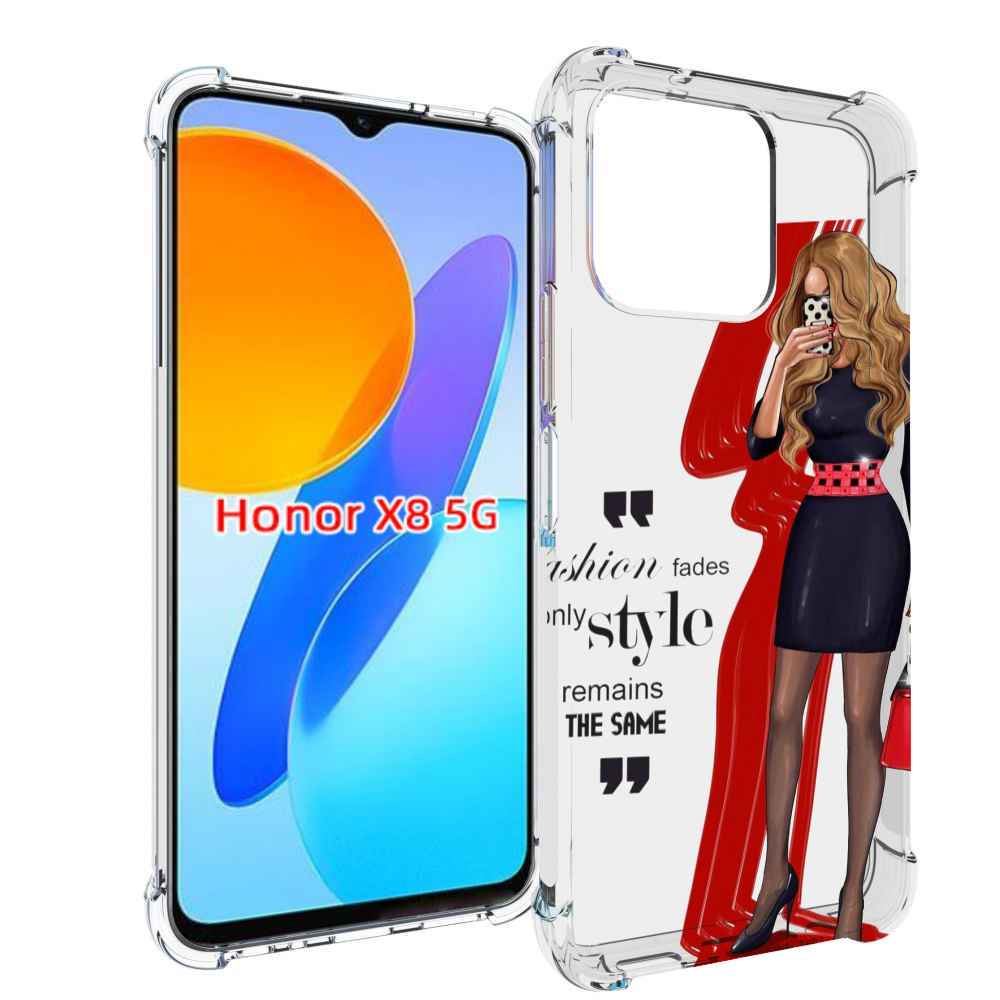 

Чехол MyPads Модная-девушка женский для Honor X8 5G, Прозрачный, Tocco