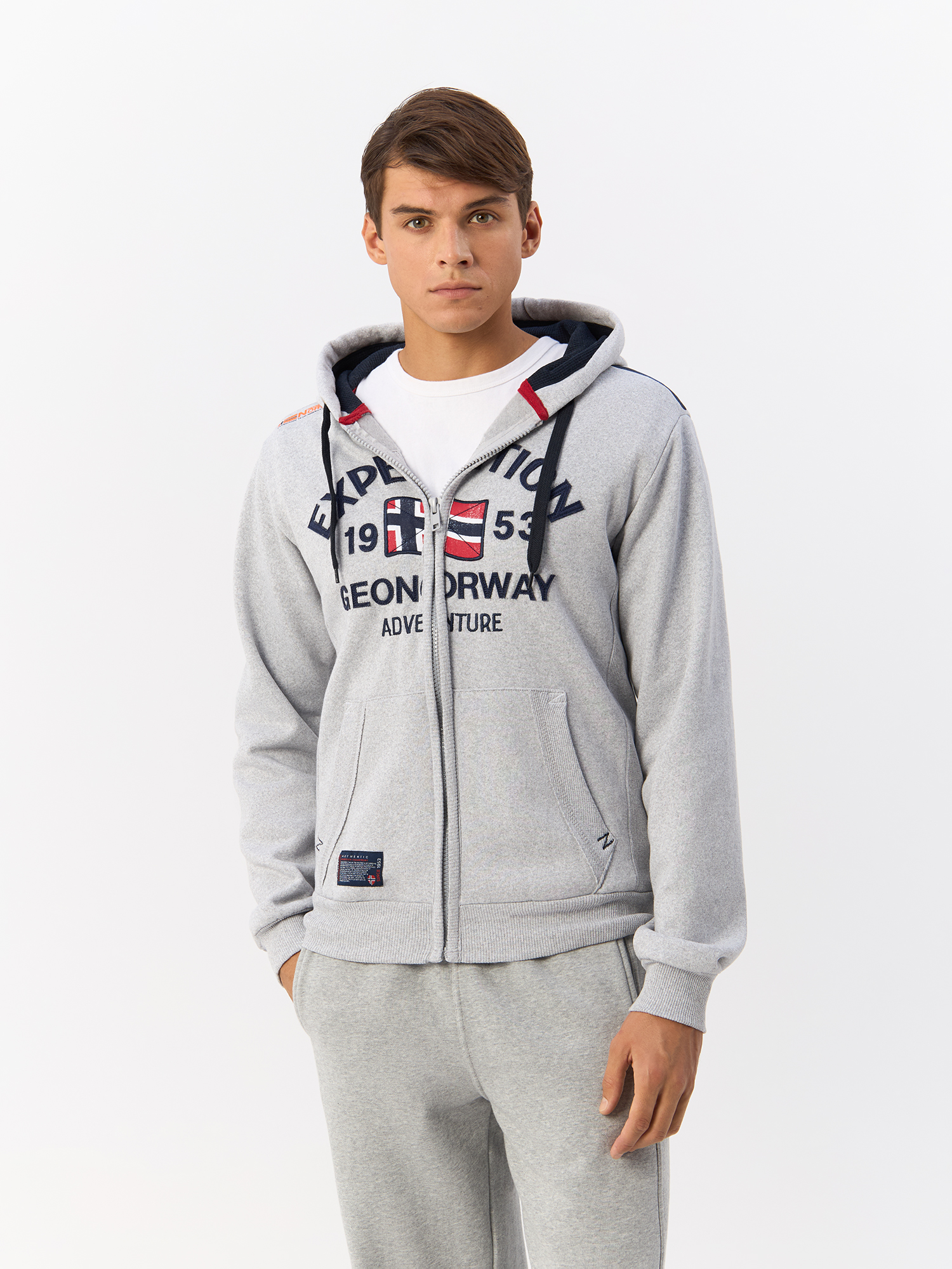 

Толстовка мужская Geographical Norway WY1253H/GN серая M, Серый, WY1253H/GN