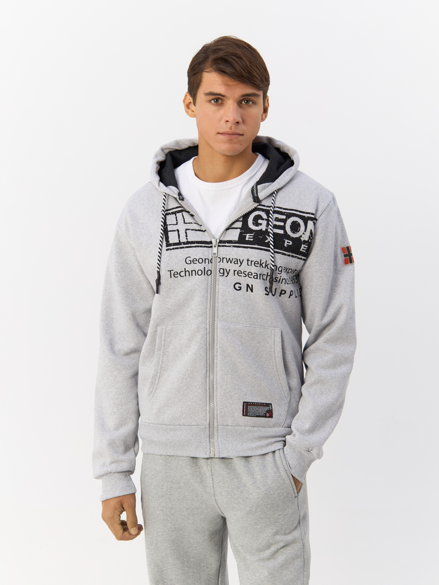 

Толстовка мужская Geographical Norway WX1875H/GNO серая XL, Серый, WX1875H/GNO
