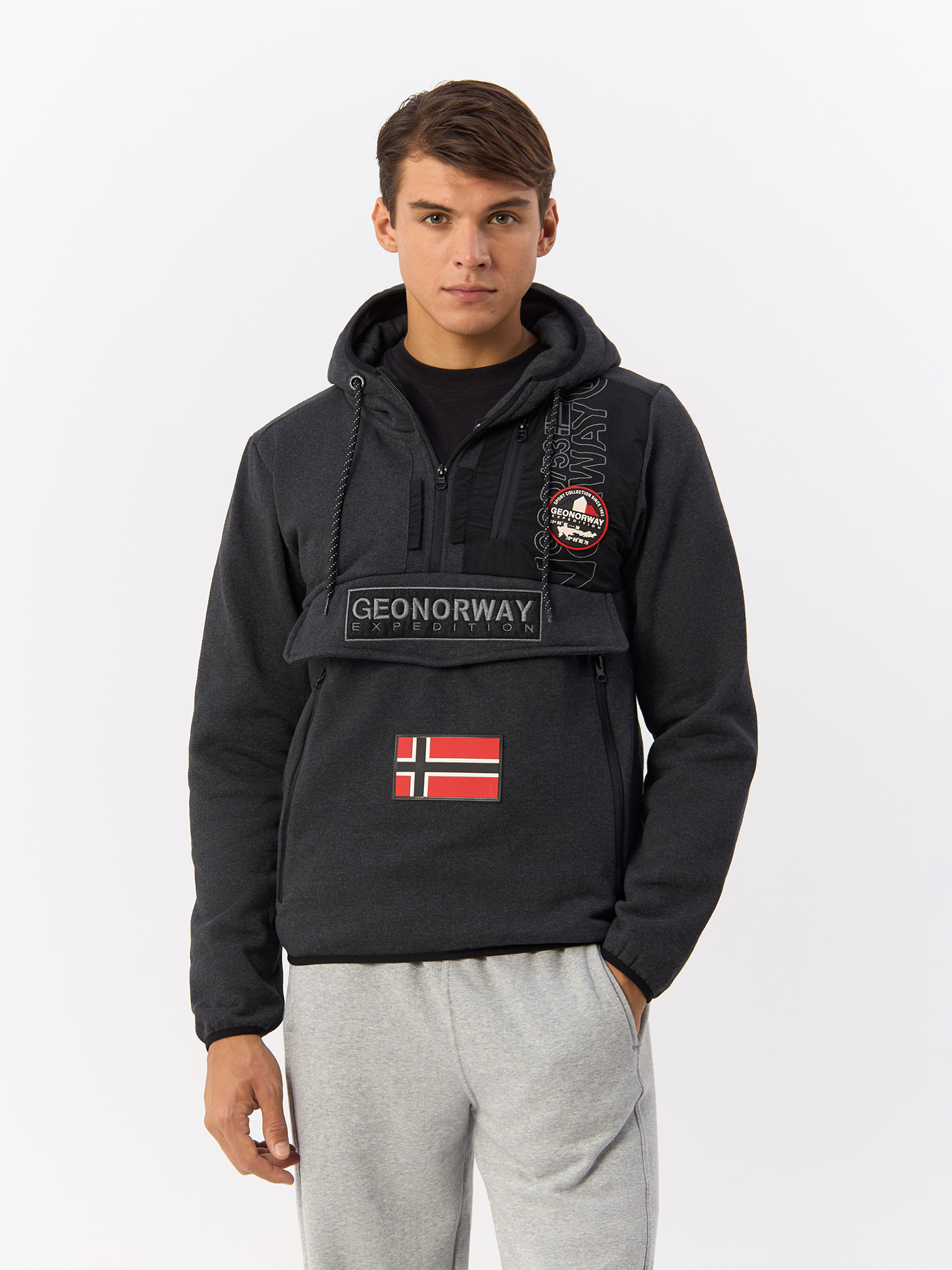 Свитшот мужской Geographical Norway WU8006H/GNO тёмно-серый L