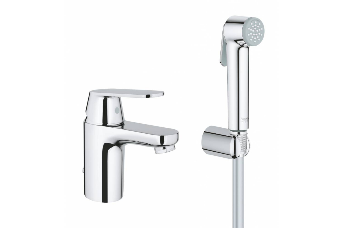 

Смеситель для раковины GROHE Eurosmart Cosmopolitan 23125000 с гигиеническим душем, Серебристый