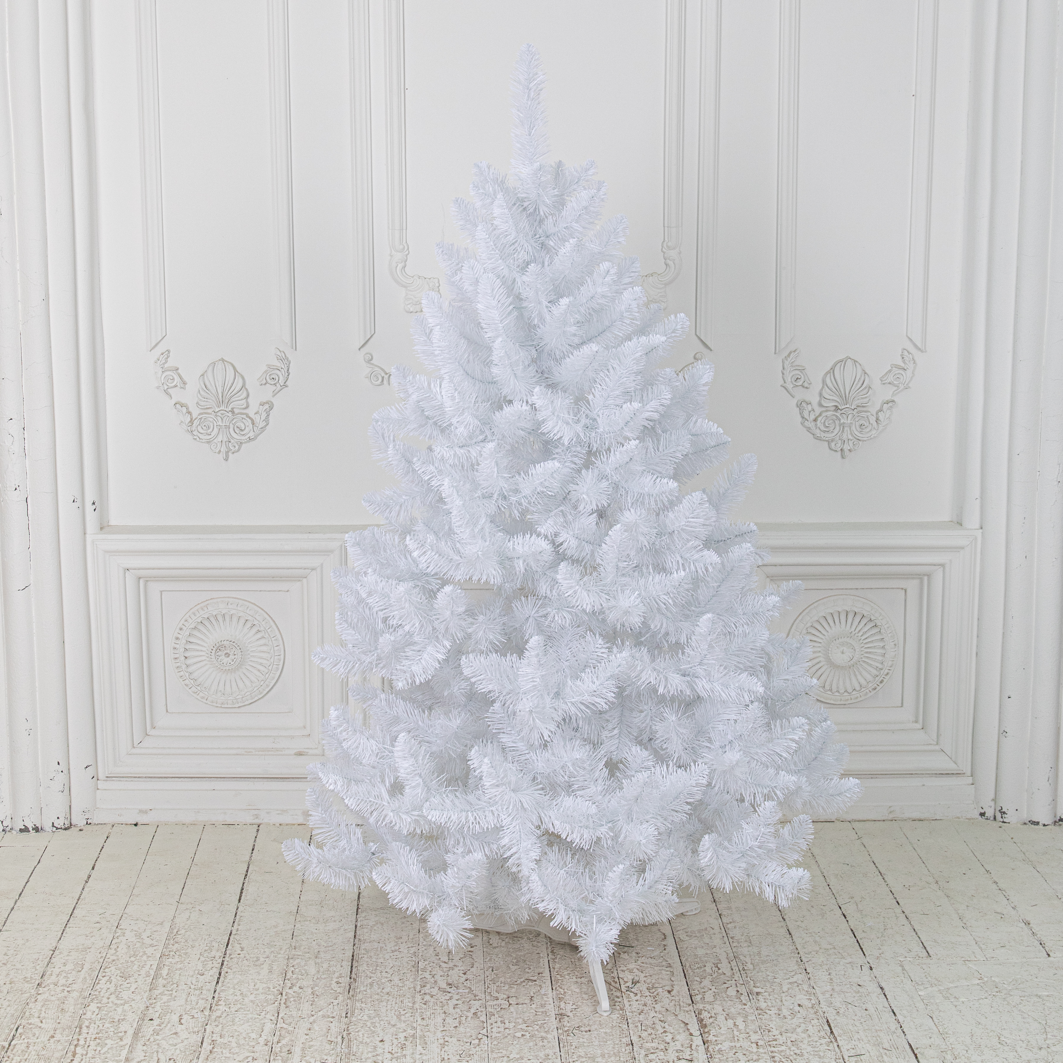 Ель искусственная Новая елка Кавказская люкс стриженные кончики 1982110К 110 см белая