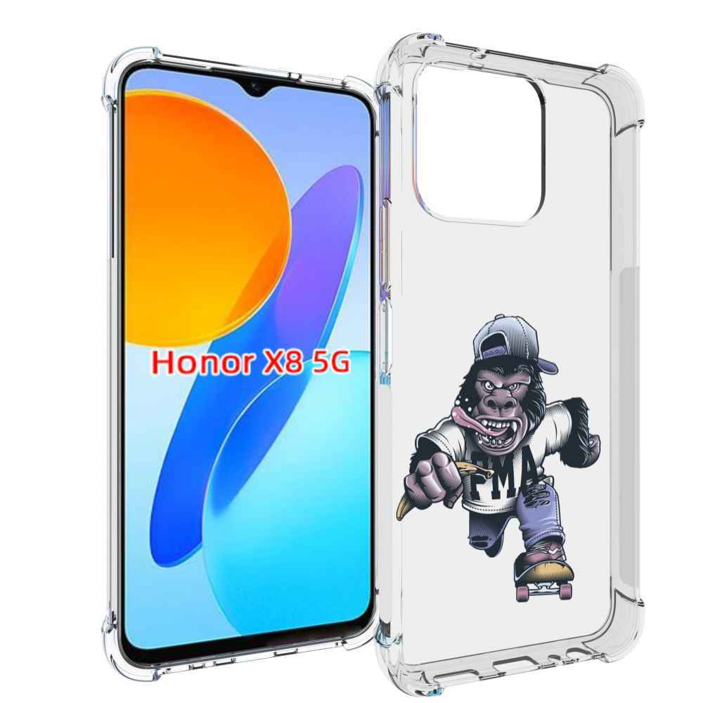 

Чехол MyPads Обезьяна на скейте для Honor X8 5G, Прозрачный, Tocco