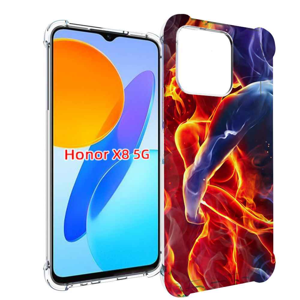 

Чехол MyPads Огонь-вода для Honor X8 5G, Прозрачный, Tocco