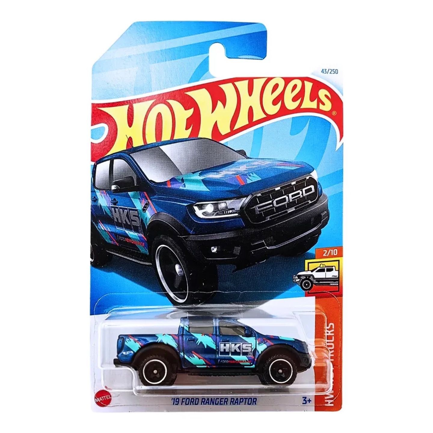 

Машинка металлическая Hot Wheels HTD05 коллекционная модель 19 Ford Ranger Raptor, Синий;бирюзовый, HW-metall-all