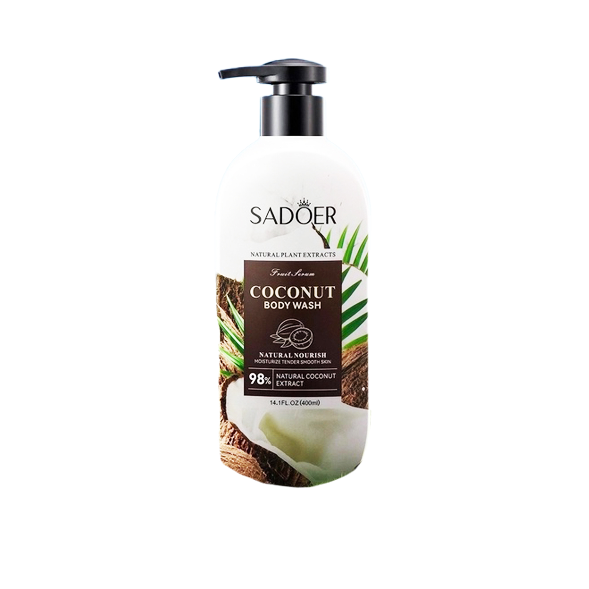 Гель для душа Sadoer с экстрактом кокоса Coconut Body Wash 400 мл hempz herbal body souffle coconut fusion суфле для тела с кокосом 227 гр