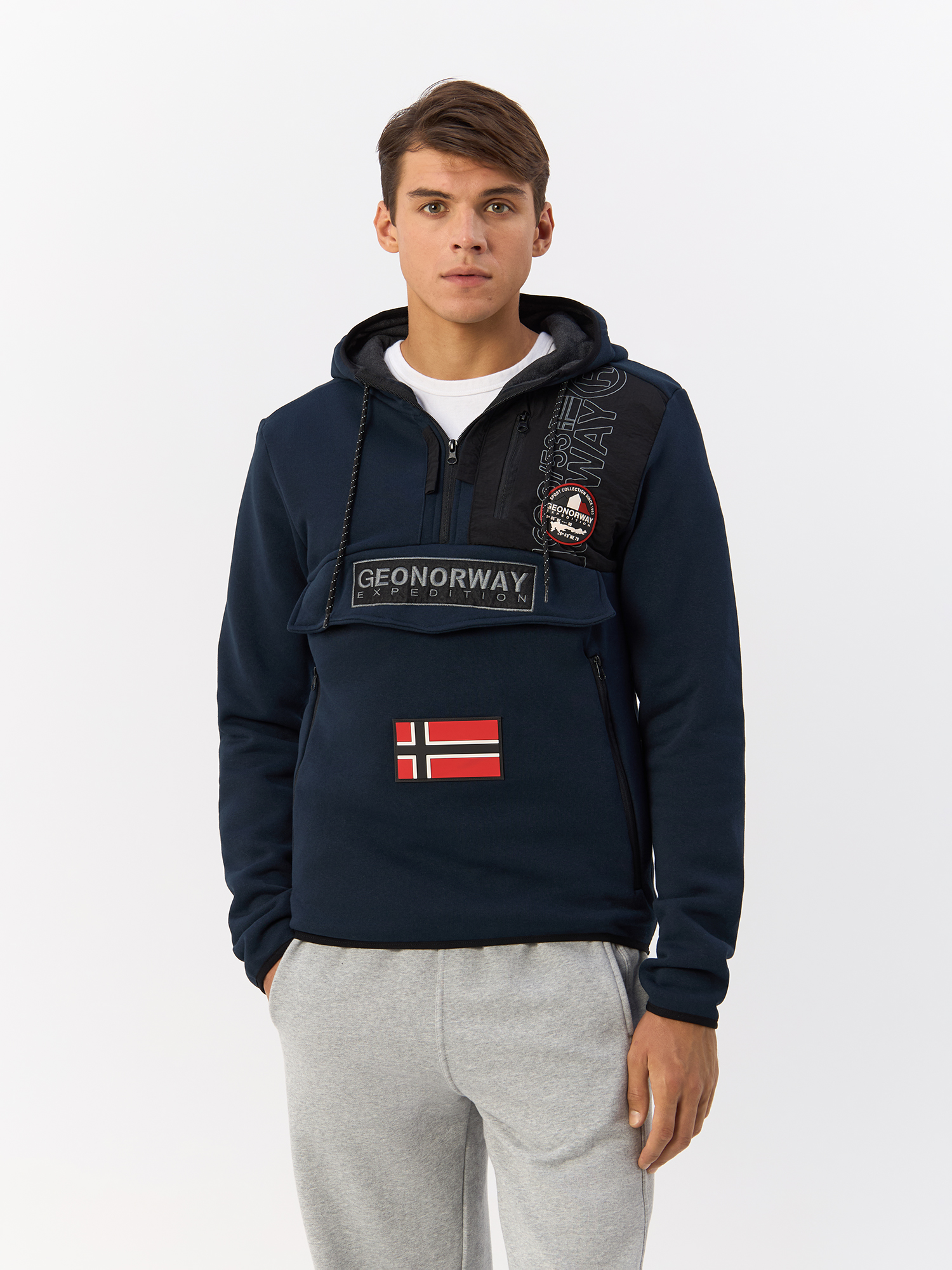 

Толстовка мужская Geographical Norway WU8006H/GNO синяя L, Синий, WU8006H/GNO