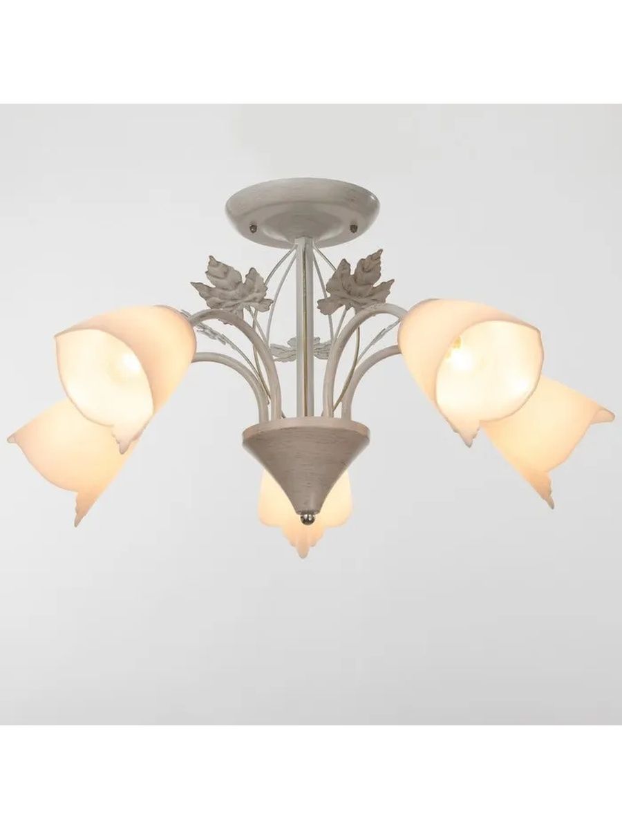 Люстра потолочная, Люстры Даром на 5 ламп, 1007-5 WT+GD