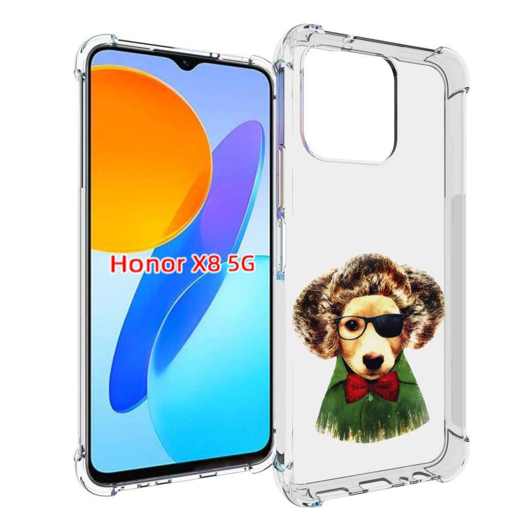 

Чехол MyPads Пес в бабочке для Honor X8 5G, Прозрачный, Tocco