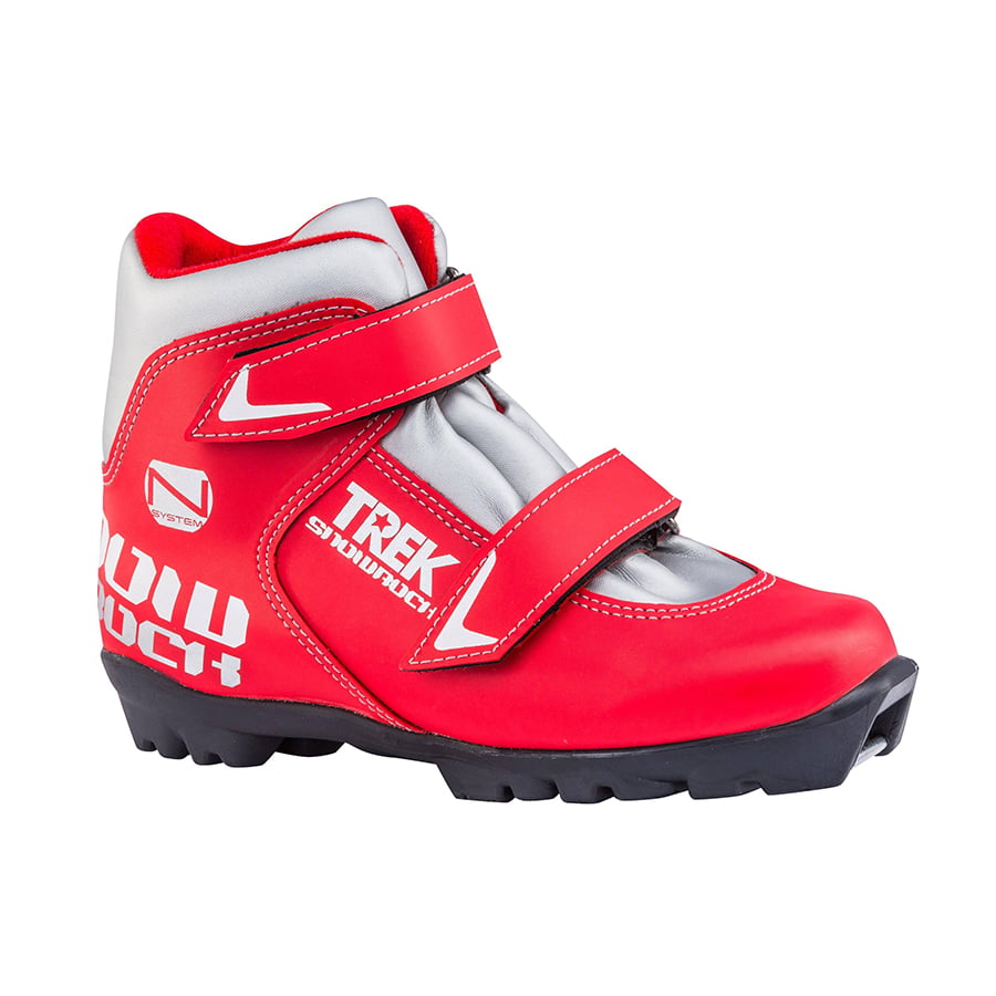 фото Ботинки лыжные детские nnn trek snowrock3 красные/логотип серебристый ru35 eu36 cm22,5