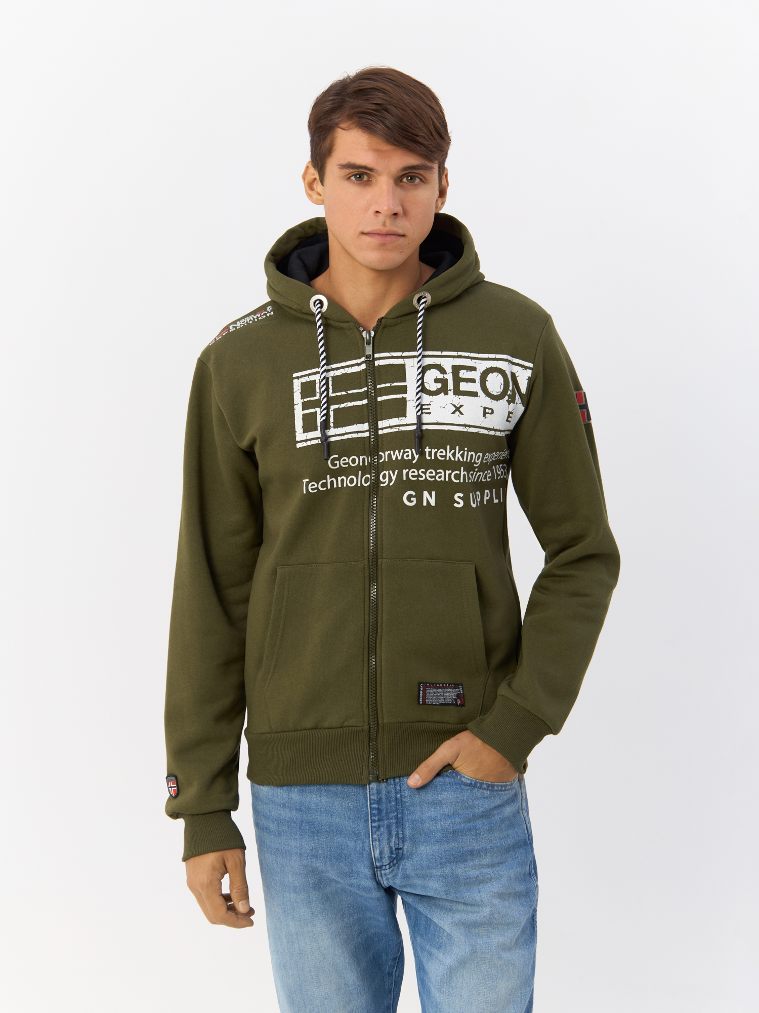 

Толстовка мужская Geographical Norway WX1875H/GNO хаки 2XL, WX1875H/GNO