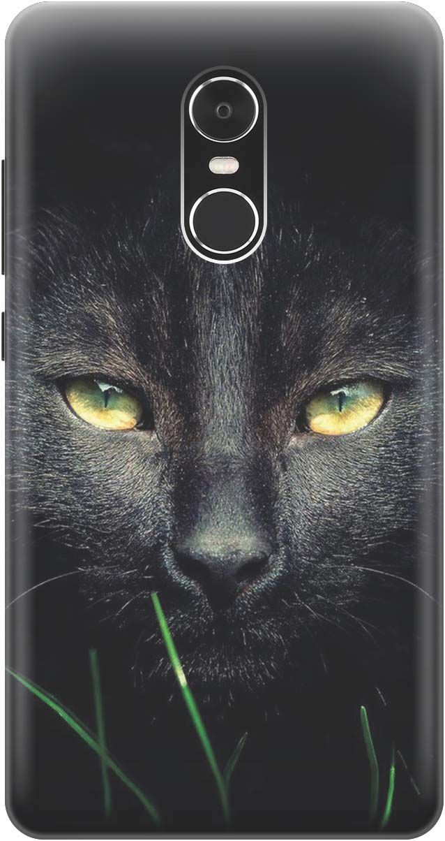 

Чехол на Xiaomi Redmi Note 4 "Кошка в темноте", Черный, 1364