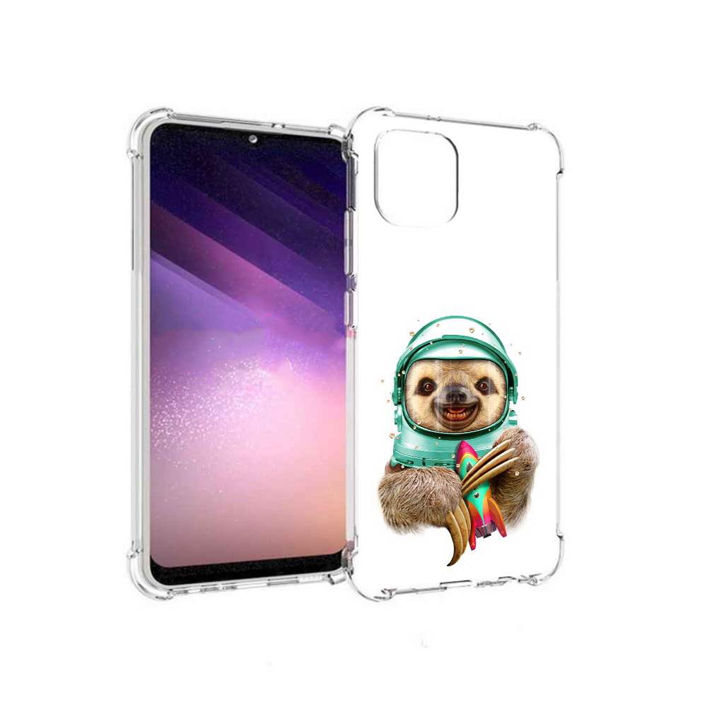 

Чехол MyPads Tocco для Samsung Galaxy A03 Ленивец астронавт (PT226903.537.104), Прозрачный, Tocco