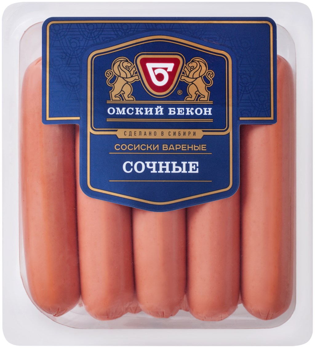 

Сосиски Омский Бекон Мясные 470 г