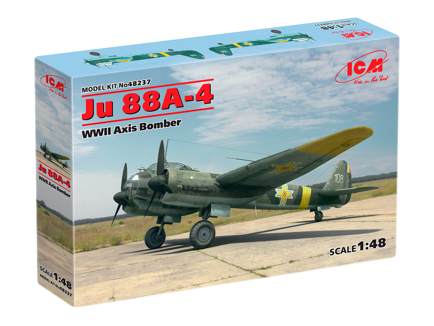 

Сборная модель ICM 1/48 Ju 88A-4, Бомбардировщик стран Оси 48237