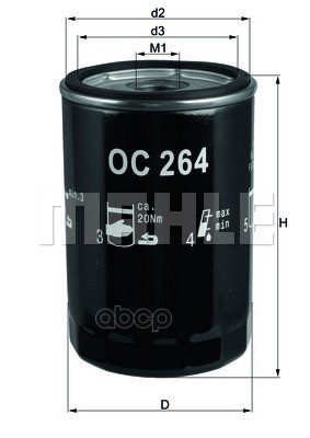 

Фильтр масляный Knecht OC 264, OC264