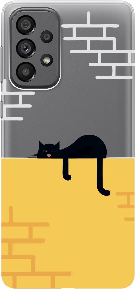 

Чехол на Samsung Galaxy A73 5G с принтом "Lazy Cat" прозрачный, 10571