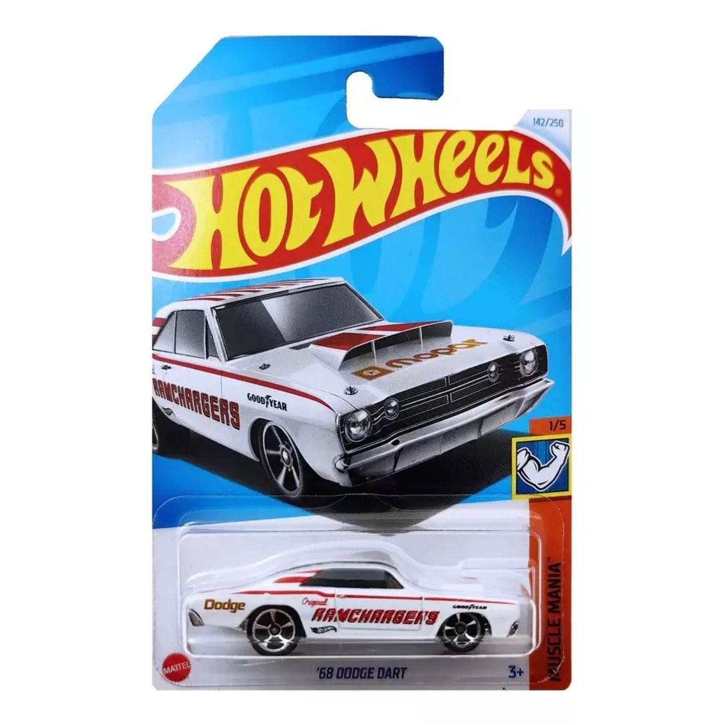 

Машинка металлическая Hot Wheels HTC57 коллекционная модель 68 Dodge Dart, Белый;красный, HW-metall-all