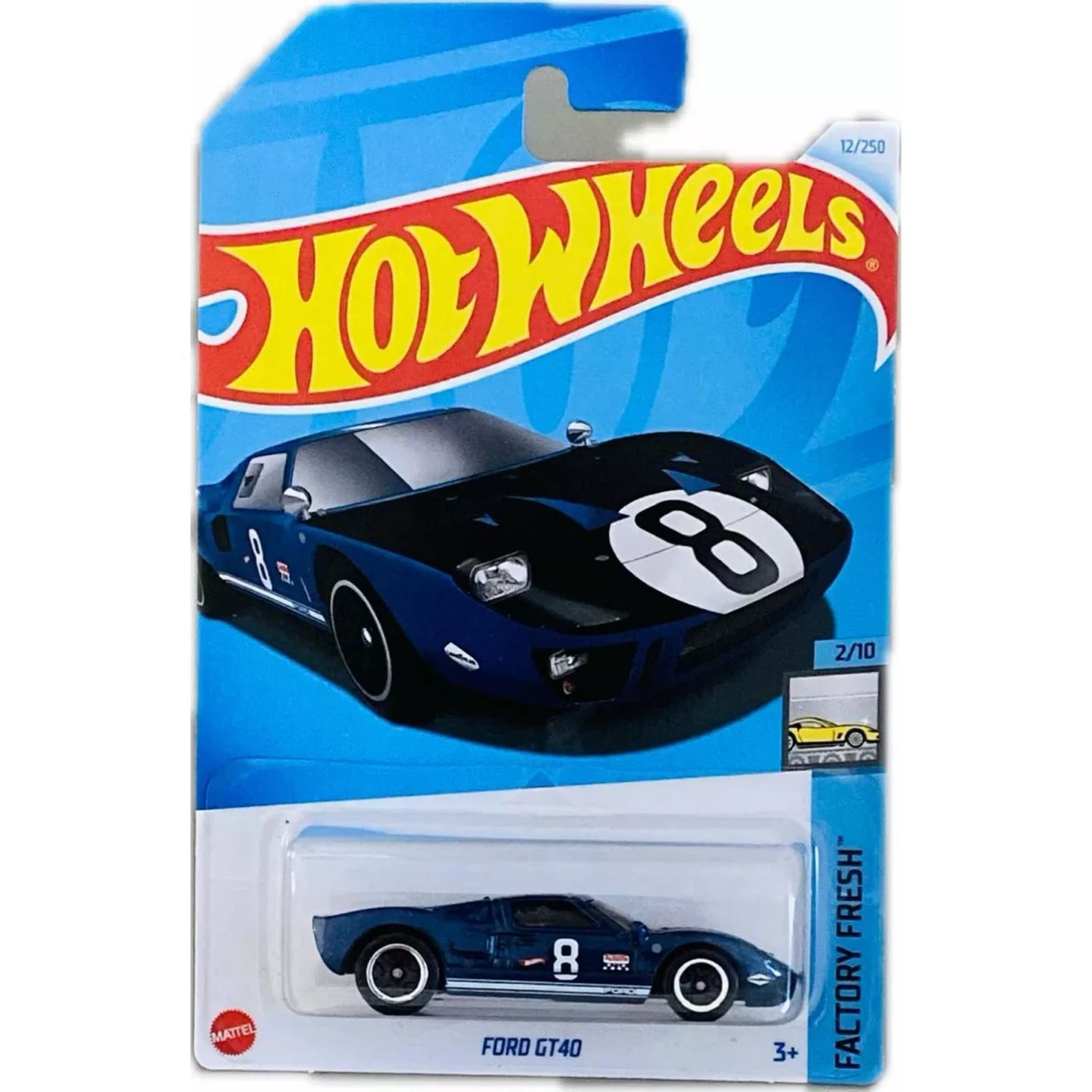 

Машинка металлическая Hot Wheels коллекционная модель Ford GT40, Синий;белый, HW-metall-all