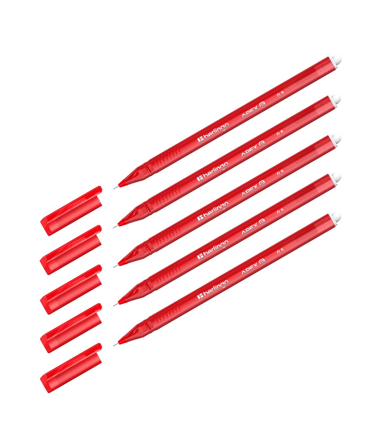 

Набор из 5 шт. Ручка гелевая стираемая Berlingo Apex E красная, 0,5 мм