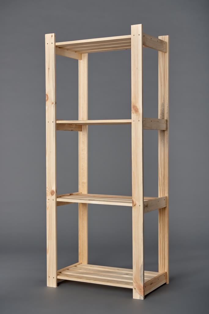 Стеллаж деревянный Стандарт, 4 полки, 64х38х118 см