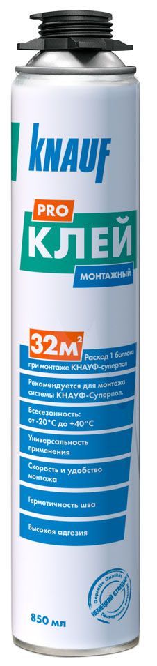 

KNAUF Pro полиуретановый пена-клей монтажный (0,85л), Бежевый