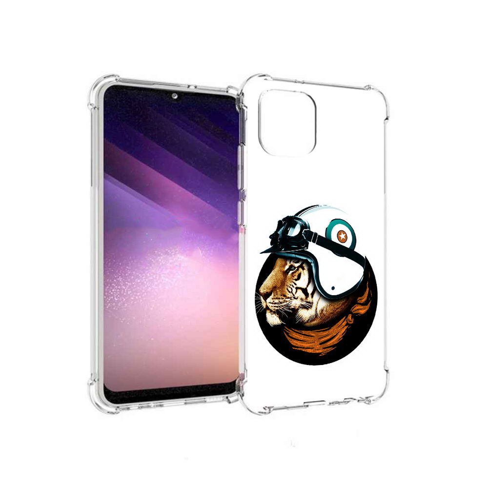 

Чехол MyPads Tocco для Samsung Galaxy A03 Тигр в шлеме (PT226903.537.171), Прозрачный, Tocco