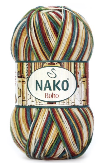 

Пряжа NAKO 34963 NAKO 82442 Spicy белый, оранжевый, синий, зеленый, NAKO