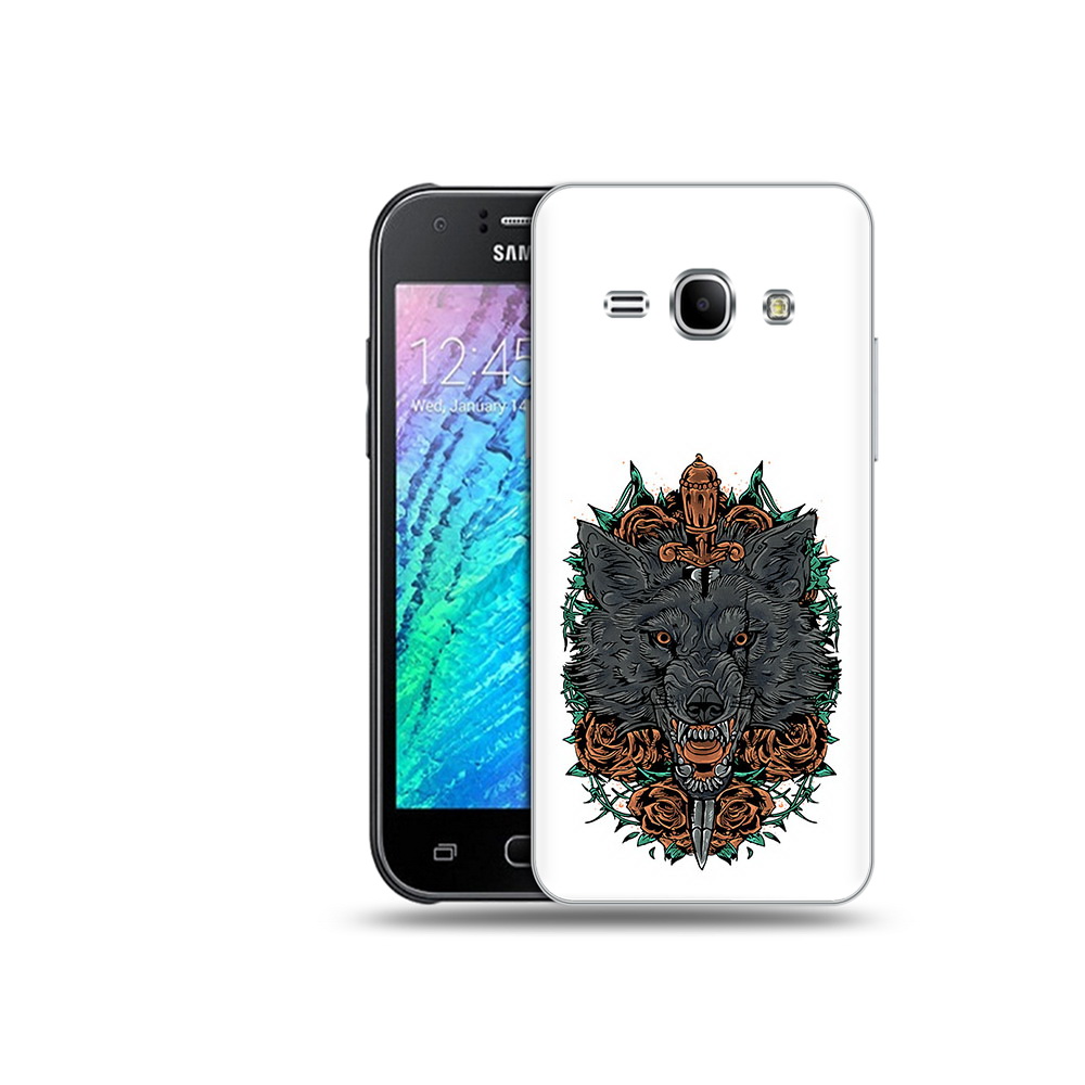 

Чехол MyPads Tocco для Samsung Galaxy J1 красивый злой волк (PT12095.602.409), Прозрачный, Tocco
