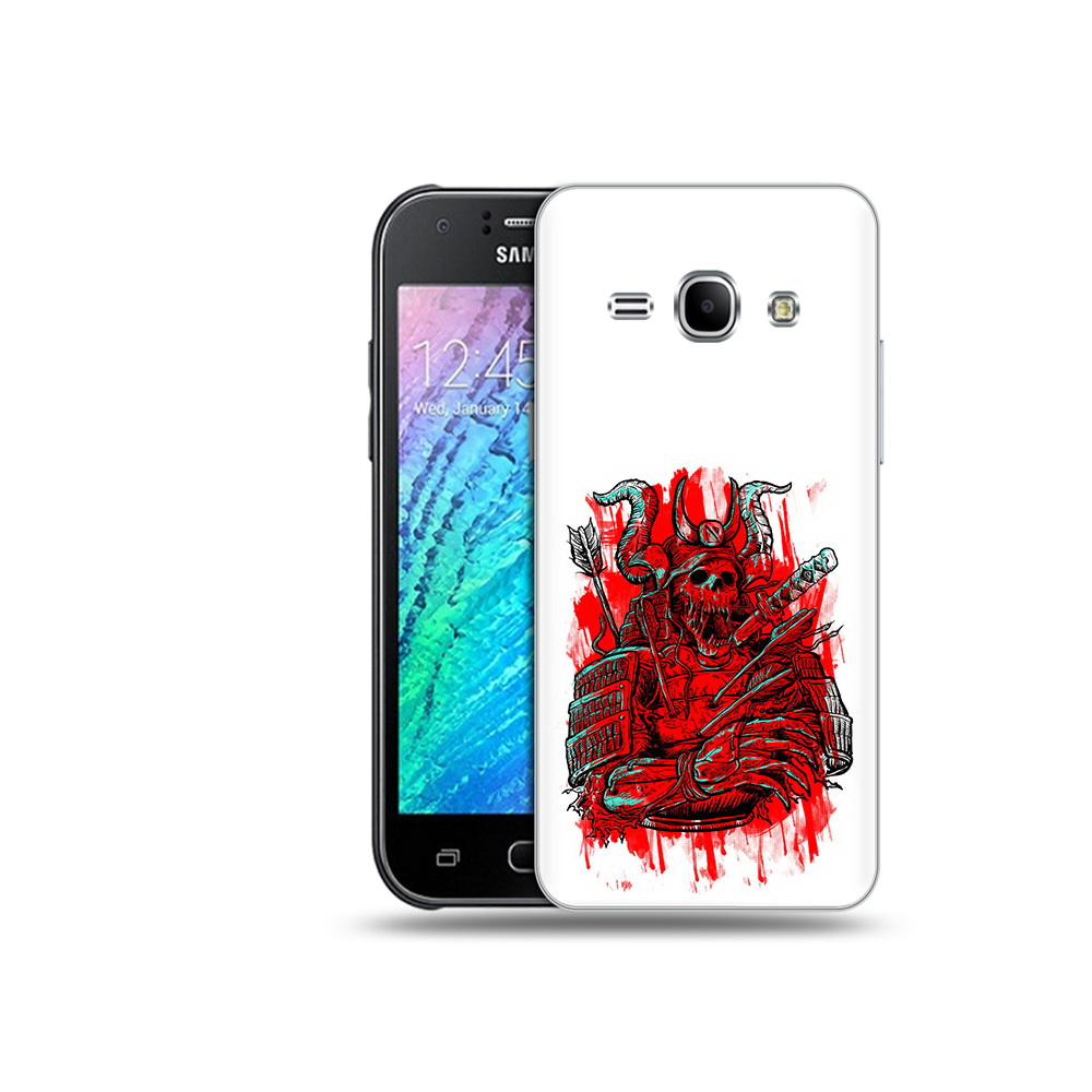 

Чехол MyPads Tocco для Samsung Galaxy J1 красный скелет воин (PT12095.602.413), Прозрачный, Tocco