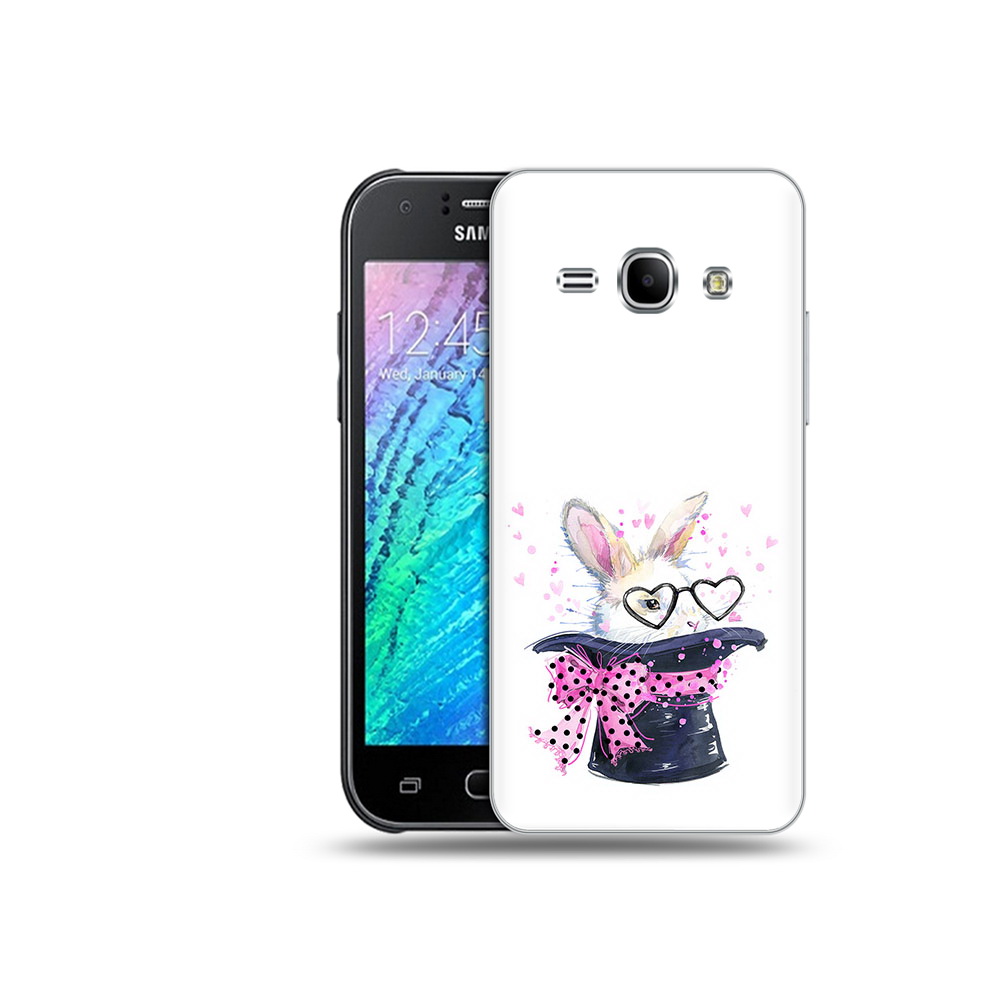 

Чехол MyPads Tocco для Samsung Galaxy J1 кролик в шляпе (PT12095.602.418), Прозрачный, Tocco