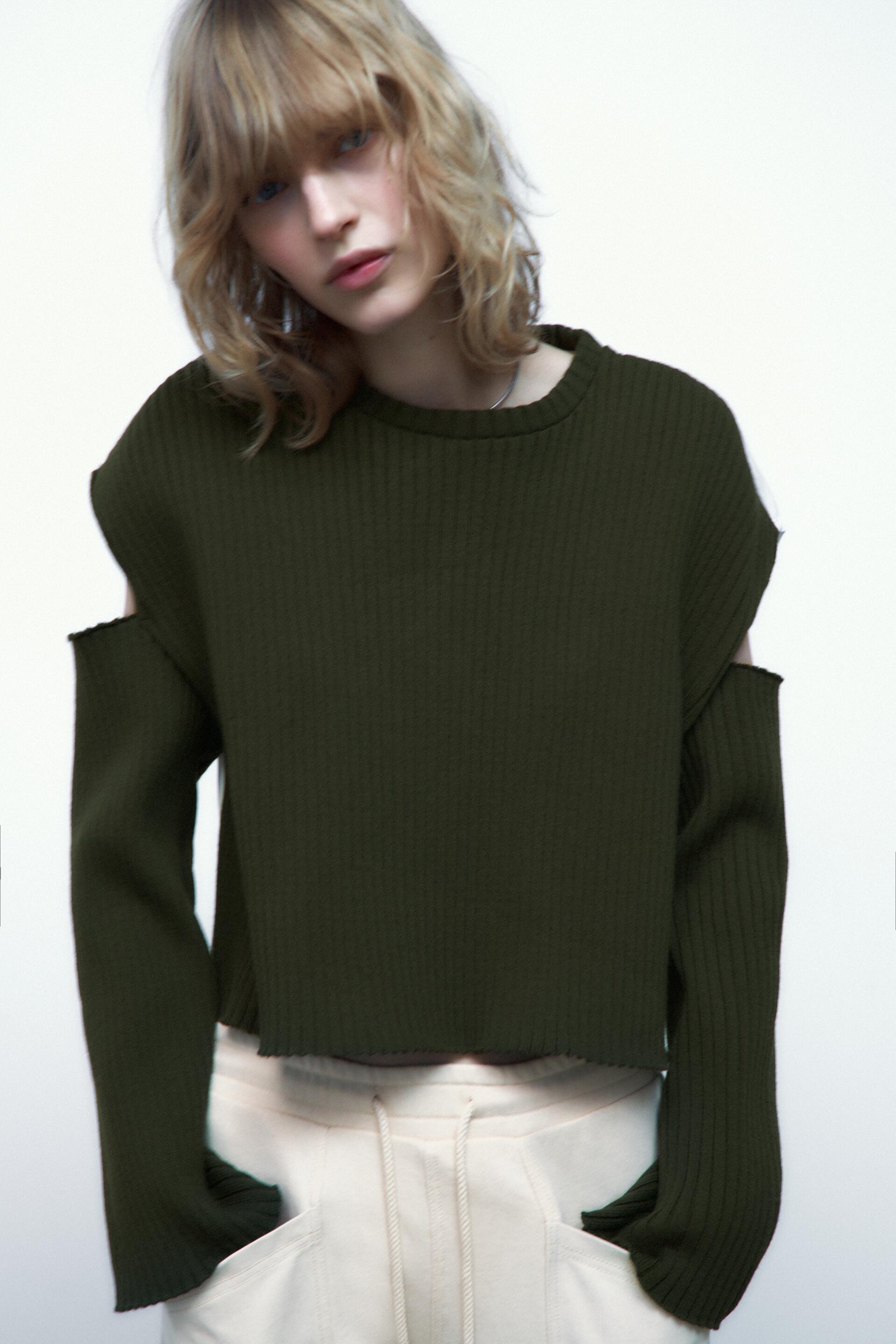 

Джемпер женский ZARA 01165004 хаки S (доставка из-за рубежа), 01165004