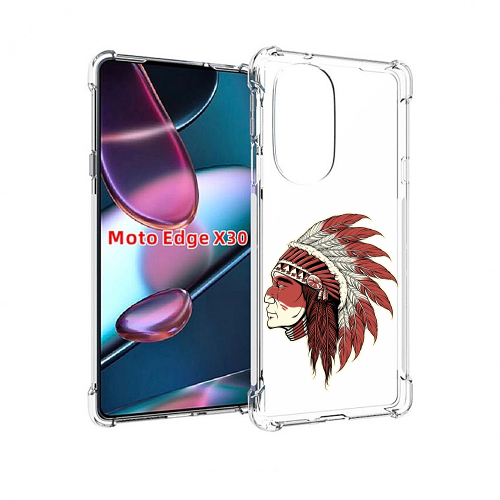 

Чехол MyPads красный индеец для Motorola Moto Edge X30, Прозрачный, Tocco