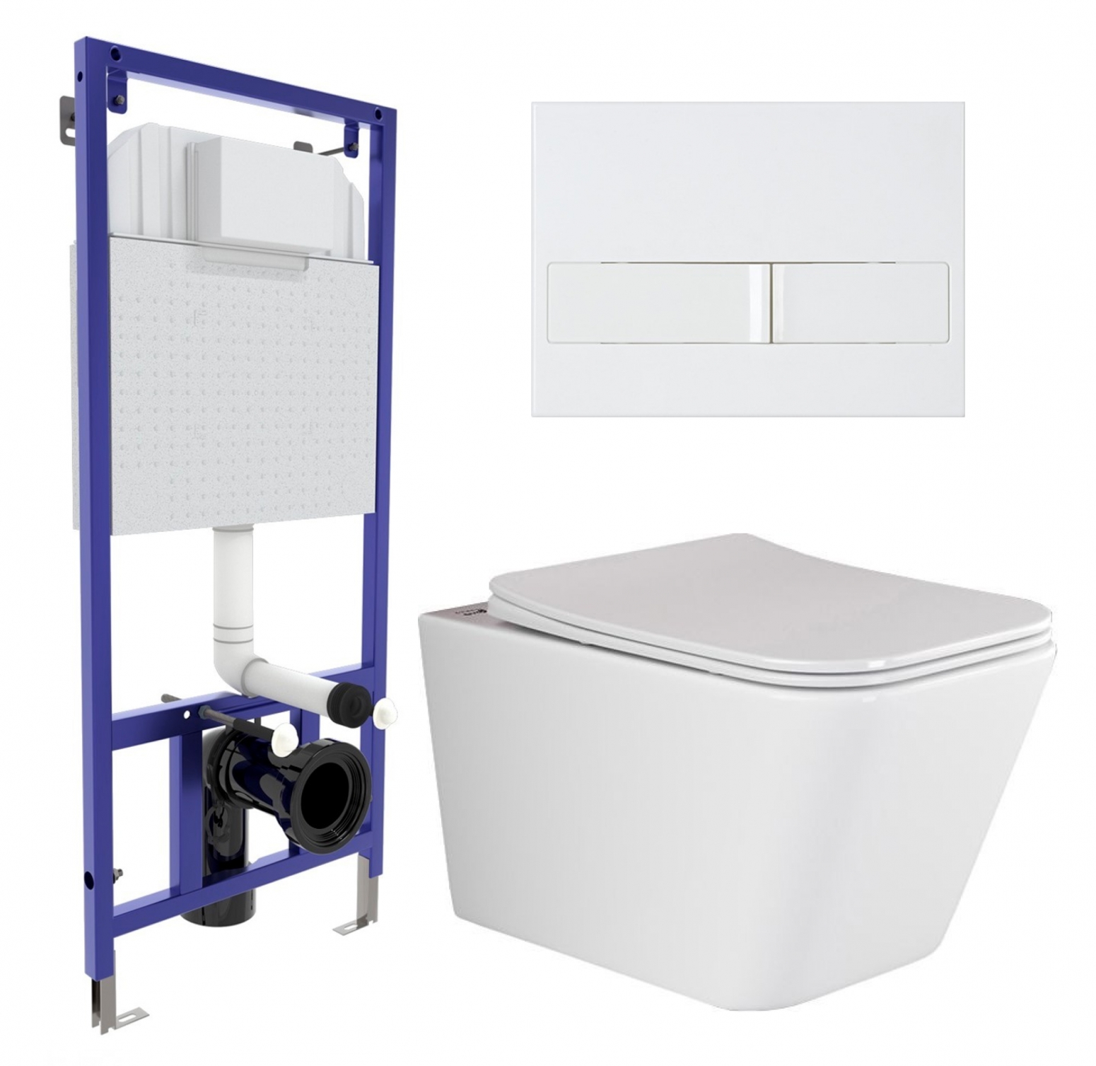 

Комплект инсталляция Berges Wasserhaus + Унитаз Metric Rimless + кнопка белая
