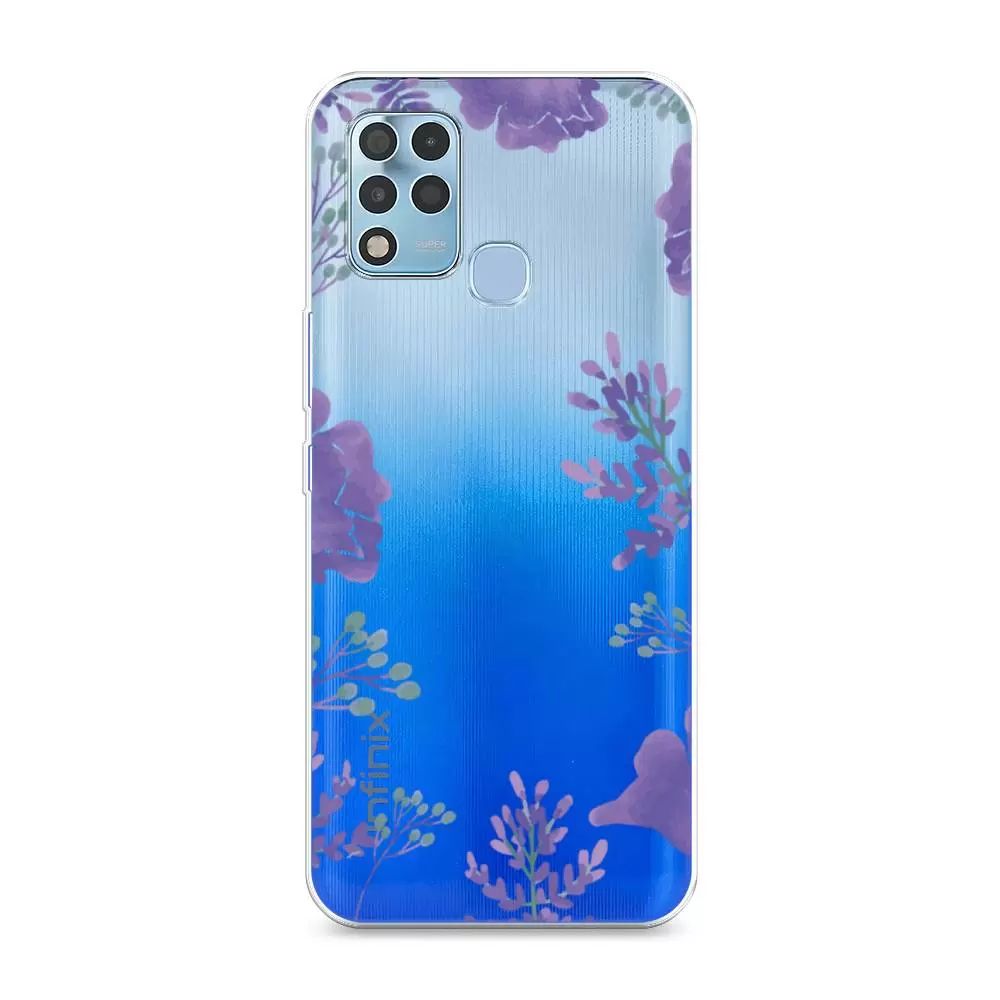 

Чехол Awog на Infinix Hot 11 G37 "Сиреневая цветочная рамка", Разноцветный, 3102150-8