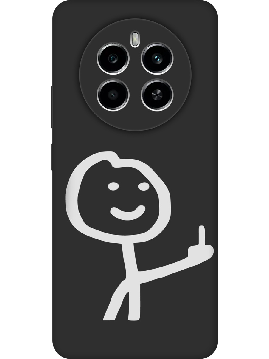 

Силиконовый чехол на Realme 12 4g с принтом "Fck" матовый черный, Черный;белый;серый, 783982061