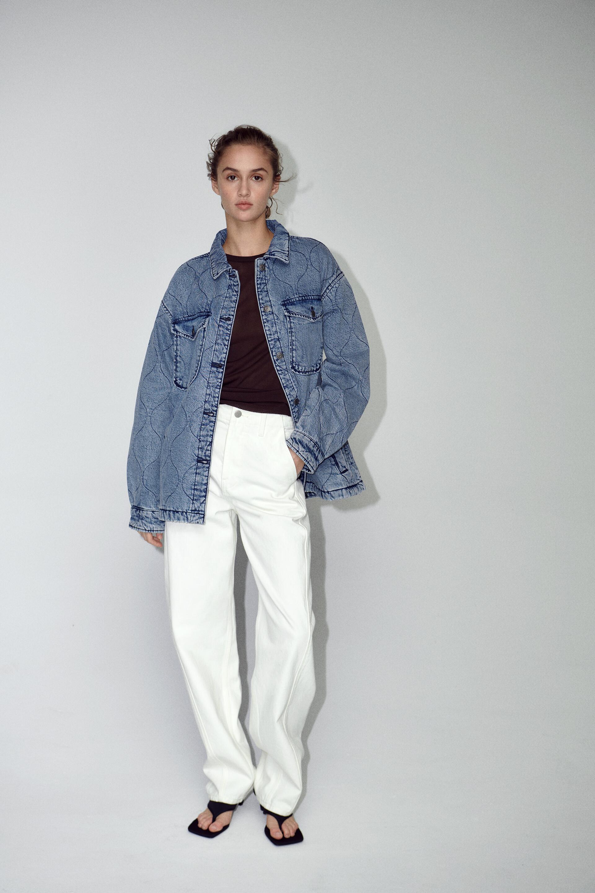 

Джинсовая куртка женская ZARA 01213048 синяя M (доставка из-за рубежа), Синий, 01213048