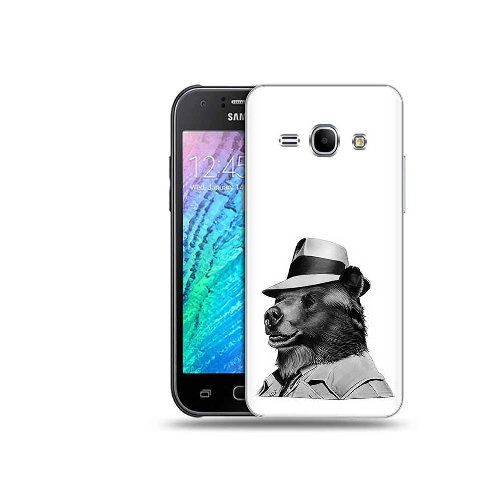 

Чехол MyPads Tocco для Samsung Galaxy J1 медведь в шляпе (PT12095.602.465), Прозрачный, Tocco