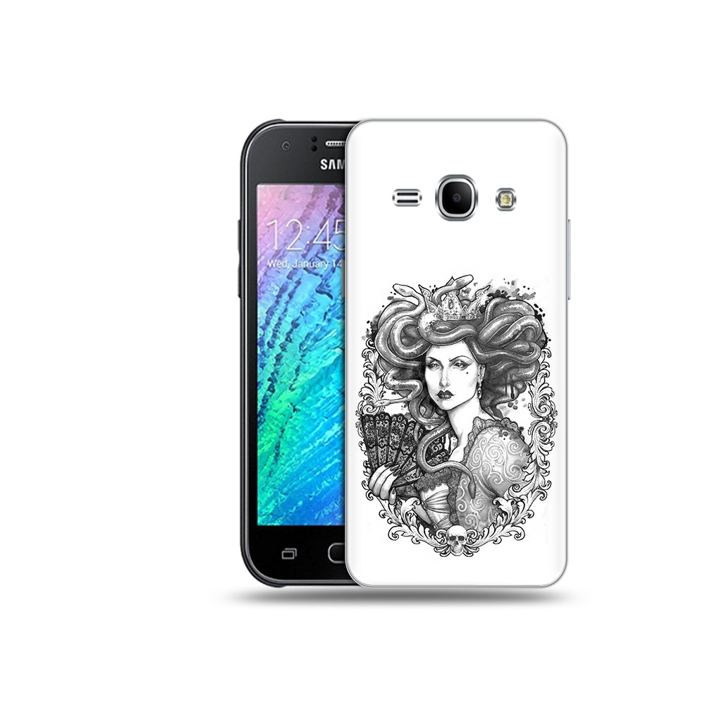 

Чехол MyPads Tocco для Samsung Galaxy J1 медуза черно белый (PT12095.602.472), Прозрачный, Tocco
