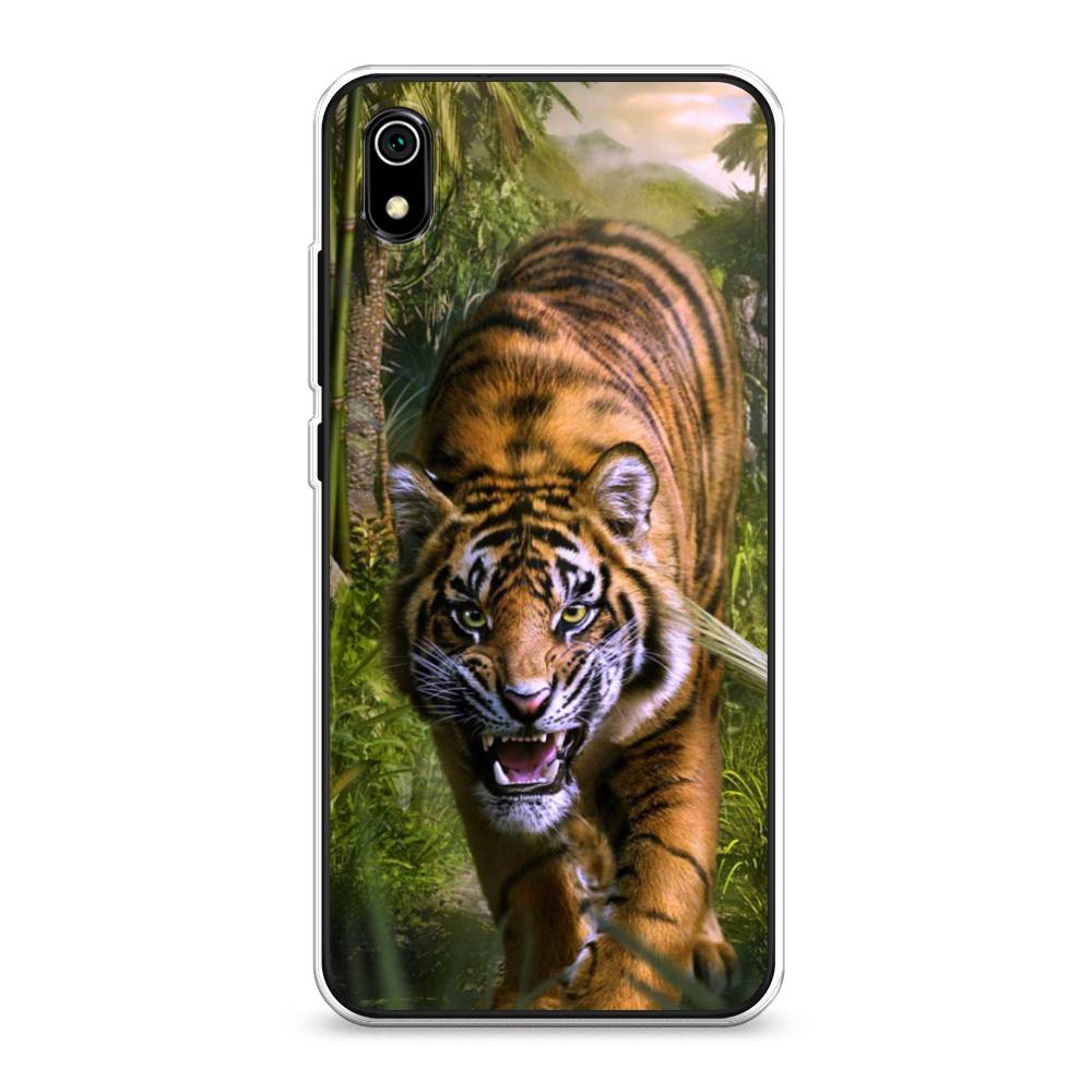 

Чехол на Xiaomi Redmi 7A "Тигр в джунглях 2", Оранжевый;зеленый, 35450-1