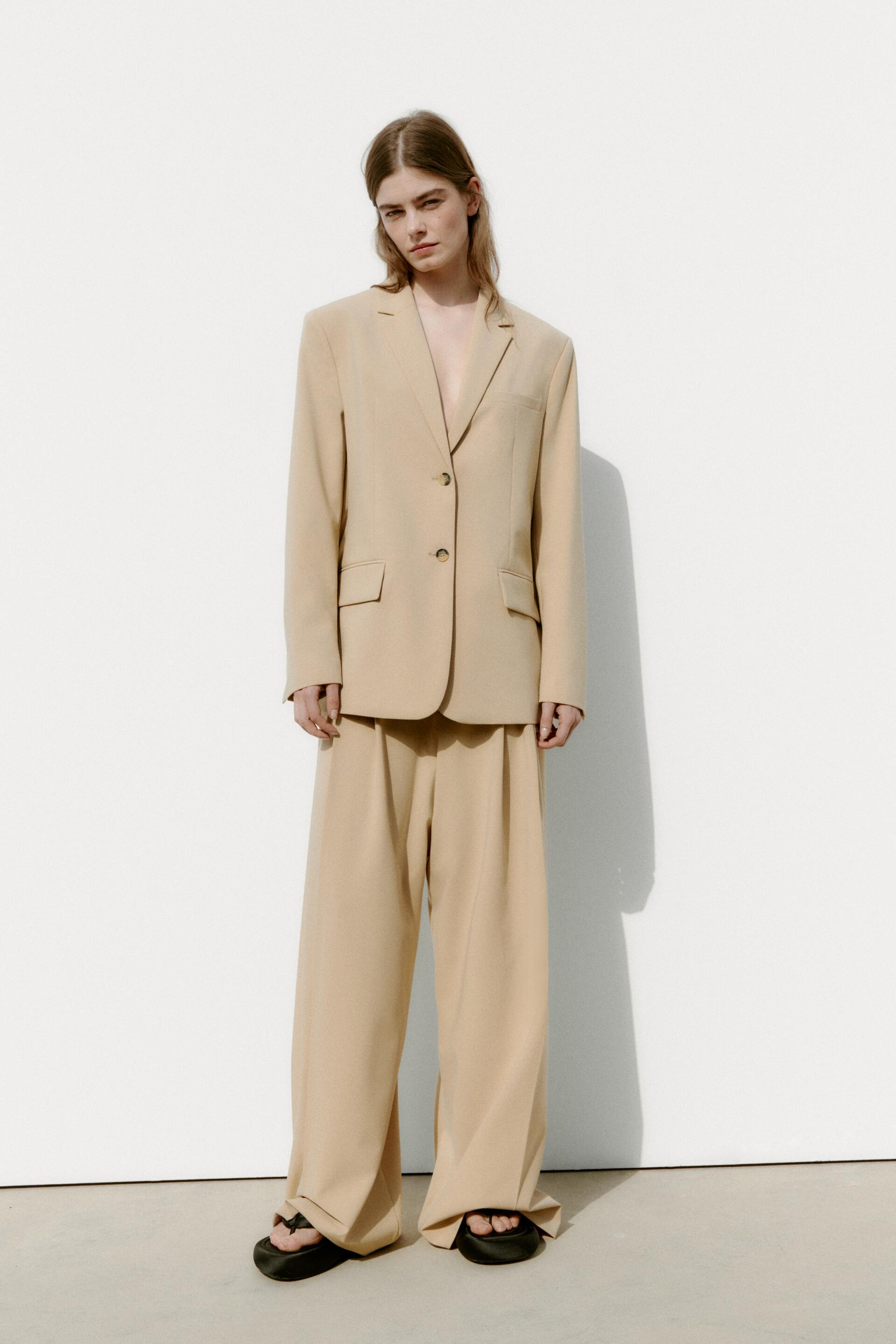

Блейзер женский ZARA 01255728 бежевый XS (доставка из-за рубежа), 01255728