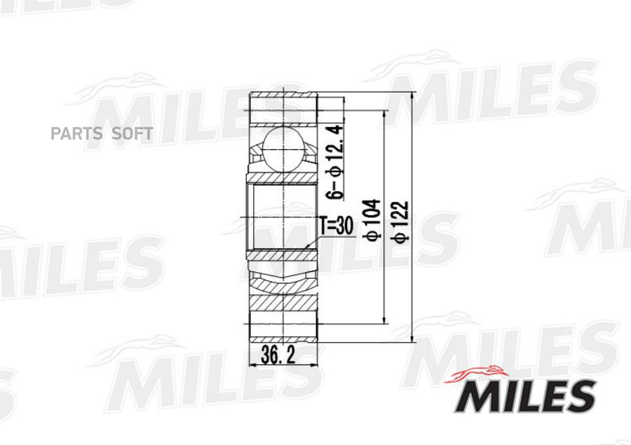 

Шрус Miles Ga10018 Шрус Mb W638 2.0d/2.2d 99-03 Внутр. Miles арт. GA10018